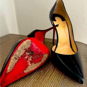 Christian Louboutin Iriza Black Patent Pumps size 40